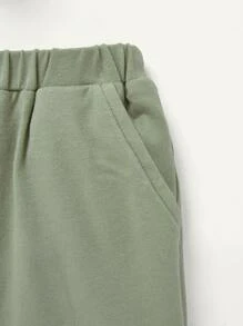 Cozy Pixies Conjunto De Manga Corta Para Bebé Niño Con Patrón De León Dibujos Animados, Con Cuello Redondo Y Pantalón Corto Casual