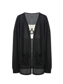 Chiquease Women Loose Long Sleeve Sun Protection Clothing For Spring & Summer - Black - View 3