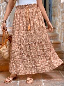 SHEIN LUNE 大尺碼女士夏季彩色波點印花裙 - 彩色 - 查看 4