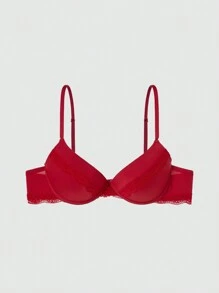 DesireSculpt Sujetador push up ribete con encaje