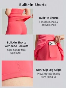 GLOWMODE 女士運動連身裙 - 珊瑚粉 - 查看 4