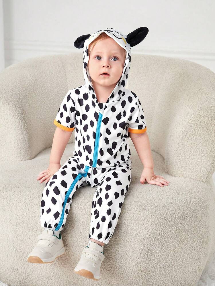 Cute 3D Leopard Design Baby Boy Jumpsuit For Home Wear