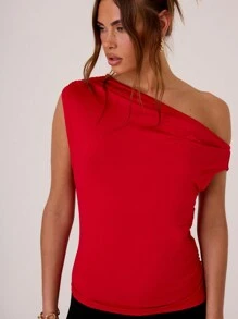 MUSERA Women's Solid Color Open Shoulder Simple Casual Spring/Summer Top Summer Ibiza