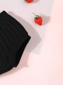 寶寶女孩夏季休閒純色背心短褲套裝 - 玫紅色 - 查看 5