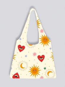 Milena Braga Art Túi Tote Vest Họa Tiết Mặt Trời Tình Yêu Màu Be Kỳ Nghỉ, Sức Chứa Lớn Cho Sinh Viên Đại Học Ngày Lễ Tình Nhân - Nhiều màu - Xem 2