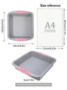 SHEIN Basic living 1PC  Silicone Nonstick Baking Square Pan, Heat Resistant Cake Mold, DIY Baking Tool - Grey - View 3