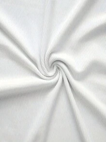 INAWLY Camiseta básica de verano de color sólido con tejido de costilla