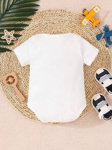 Baby Boy Letter Graphic Bodysuit - White - View 2