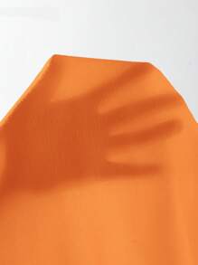 Soleia Top corto para mujer con mangas abullonadas con banda de pliegues - Naranja Coral - Ver 6