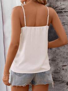 SHEIN LUNE Camisole D'été Décontractée Pour Femmes, Ample Et Pailletée - Nude - Voir 2