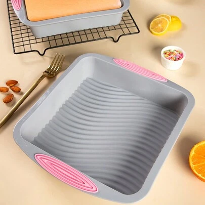 SHEIN Basic living 1PC  Silicone Nonstick Baking Square Pan, Heat Resistant Cake Mold, DIY Baking Tool