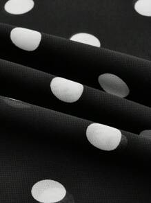 SHEIN Clasi 女士休閒春夏雪紡波點透視襯衫