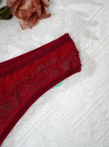 SHEIN Women Contrast Color Lace Patchwork Thong Panties ,3 Pcs