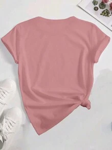 INAWLY Camiseta de manga corta informal de mujer con estampado de calavera y flor, camiseta gráfica