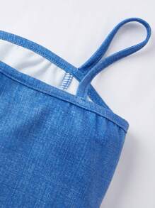 SHEIN Baby Girl Casual Denim Effect Bodycon Camisole Dress