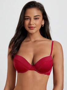DesireSculpt Sujetador push up ribete con encaje
