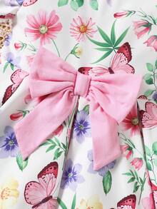 Đầm bé gái in hình bướm thường ngày, thanh lịch và đáng yêu với chút lãng mạn, mùa xuân/hè - Nhiều màu - Xem 7