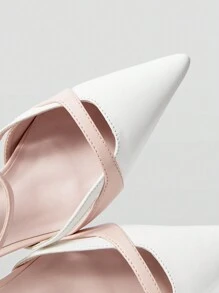 MOTF PREMIUM POINTED TOE STILETTO HIGH HEEL SHOES FOR WOMEN IN COLOR BLOCK, GRADUATION HEEL, PROM HEELS FOR SUMMER VACATION SHOES SUMMER HALLOWEEN CHRISTMAS FALL