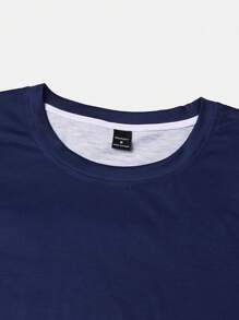 Manfinity Homme Uomo T-Shirt casual estiva a manica corta con collo rotondo a colori sfumati