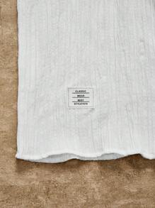 Manfinity VCAY Men Solid Button Front Shirt Baggy Short Sleeve Collar Shirt Plain White Shirt For Boyfriend Gift - White - View 7