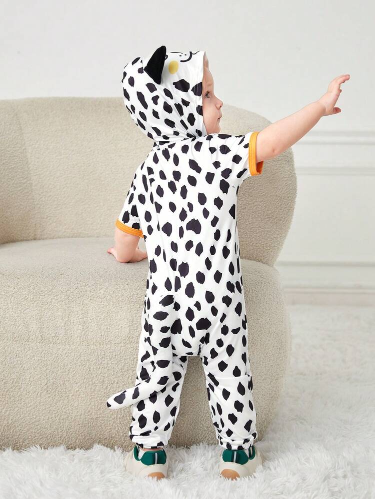 Cute 3D Leopard Design Baby Boy Jumpsuit For Home Wear