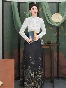 2024 Spring Summer New Chinese Style Embroidered Shirt Top - White - View 8