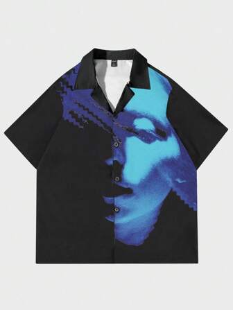 Dr Speakup Camisa gráfica de figura masculina, tipo Y2K, escuela