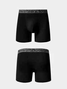 6 piezas Calzoncillos tipo bóxer para hombre con pierna larga y cintura impresa con letras