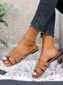 Sandalias de mujer en forma de H, modelo 2021 - Sandalias tipo romano de estilo holgado, zapatos cómodos para playa en verano, en colores marrón y beige, diseño en relieve, con tacón plano o de cuña, con detalles de cristales, estilo "Ins", antideslizantes, transpirables, antiolor, apropiados para actividades interiores y exteriores.