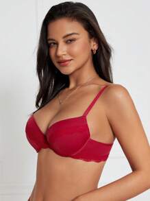 DesireSculpt Sujetador push up ribete con encaje
