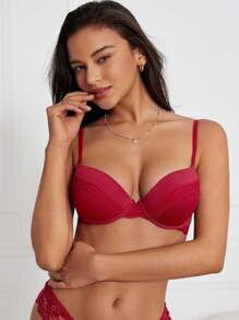 DesireSculpt Sujetador push up ribete con encaje