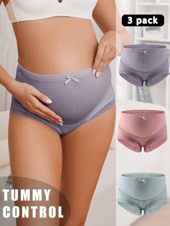 Moonlight & Mama 3-pack enfärgade kontrasterande spetstrosor för mamma, underkläder