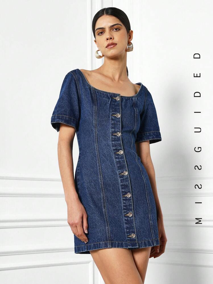 Missguided denim dress hotsell