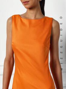 MISSGUIDED Scoop Neck Sleeveless Maxi Dress - Orange - View 3