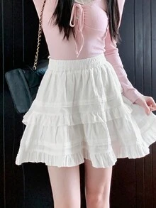 Vestido con estampado floral femenino, falda plisada de unicolor de cintura alta casual para vacaciones para mujeres