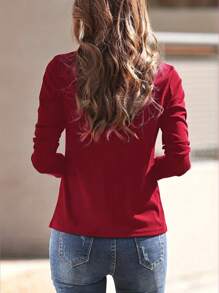 INAWLY Women's Long Sleeve T-Shirt With Stand Collar