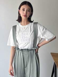 FRIFUL Women Casual Solid Color Backless Jumpsuit With Drawstring Waist For Spring/Summer - Grey - View 5