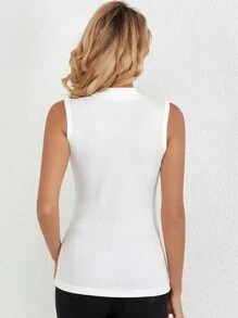 INAWLY Camiseta básica de verano de color sólido con tejido de costilla