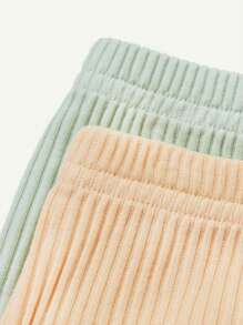 Cozy Pixies Áo sơ mi tay ngắn cổ tròn màu khối cho bé gái và quần short thường ngày 4 cái/bộ Trang phục phù hợp - màu xanh lá - Xem 9