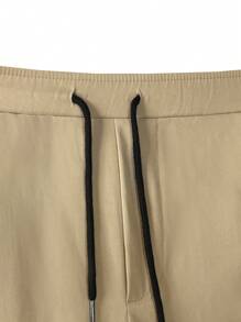 Manfinity LEGND Pantalones jogger de cintura con cordón y bolsillos laterales para hombre - Caqui - Ver 4