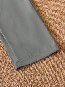 SHEIN Tween Boy Solid Color Pleated Casual Tapered Pants, Suitable For School Events And Gatherings
