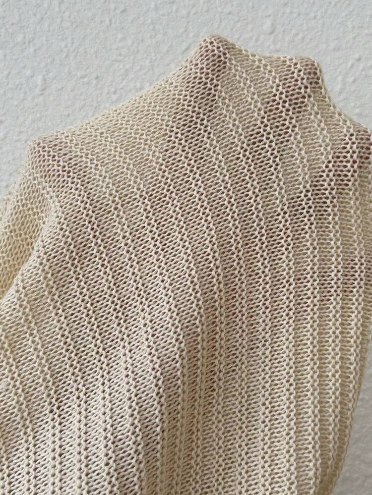 Women Sleeveless Slim Fit Hollow Out Knitted Dress For Vacation