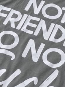 Calvaya Camiseta de tirantes de verano casual de talla grande con eslogan impreso, Camiseta gráfica para mujer "NO AMIGABLE, NO TOCAR"