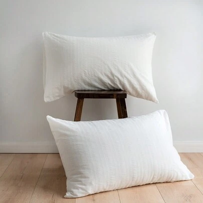 1 vỏ gối voan bong bóng 3D, chất liệu tự nhiên, nhẹ nhàng và thanh lịch, mềm mại như mây, kiểu đóng mở dạng phong bì, không bao gồm ruột gối.