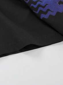 Dr Speakup ROMWE MEN Áo sơ mi nam họa tiết Y2k, trường học - màu đen - Xem 3