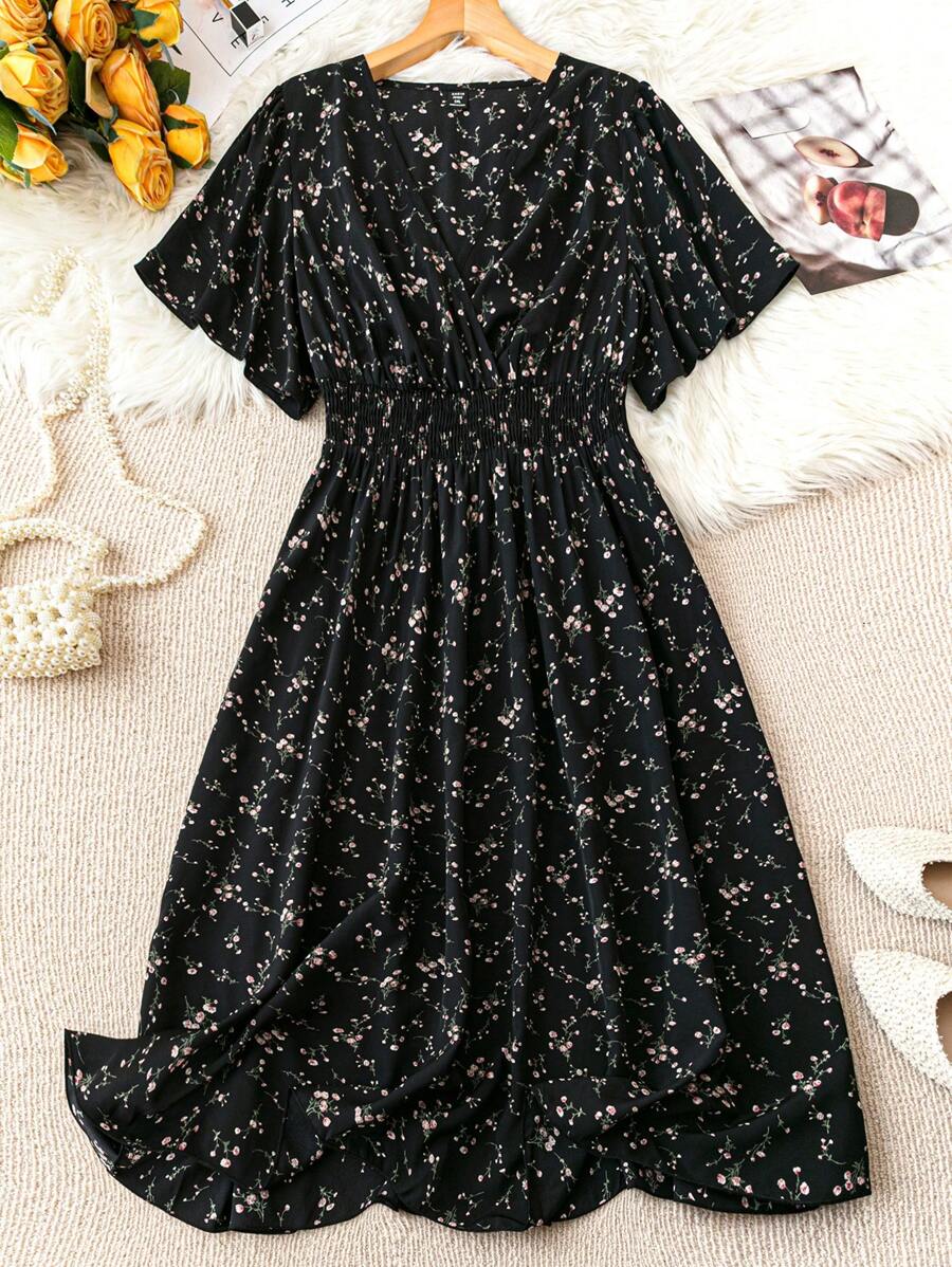 Rometta Women Plus Size Short Sleeve Holiday Style Casual Dress Maxi Women Outfit