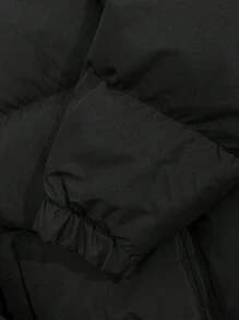 RueChic Men Classic Style Jacket With Bottom Red Tag And Stand Collar, Regular Fit, - Black - View 3