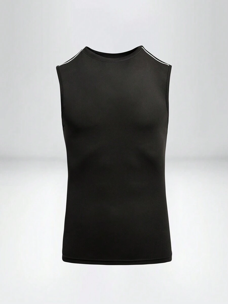 Gym Rark Boyfriend Style Men Summer Fashionable Casual Simple Sports Tank Top - Black - View 1