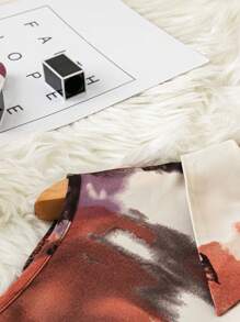 SHEIN Clasi Kleid in Große Größen für den Urlaub, legeres ärmelloses Kleid mit vorne geknöpftem und Batik Muster bedrucktem Saum - Rostige Rose - Übersicht 3