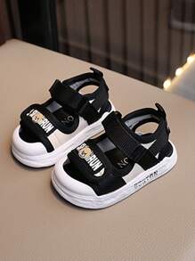 時尚男童夏季涼鞋，防踢且舒適，多功能樣式 - 黑色 - 查看 1